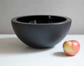 Obsidian Bowl, Hand Blown Glass Bowl in Black