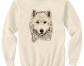 White Wolf Art Sweatshirt Ultra Cotton Small - 2XL