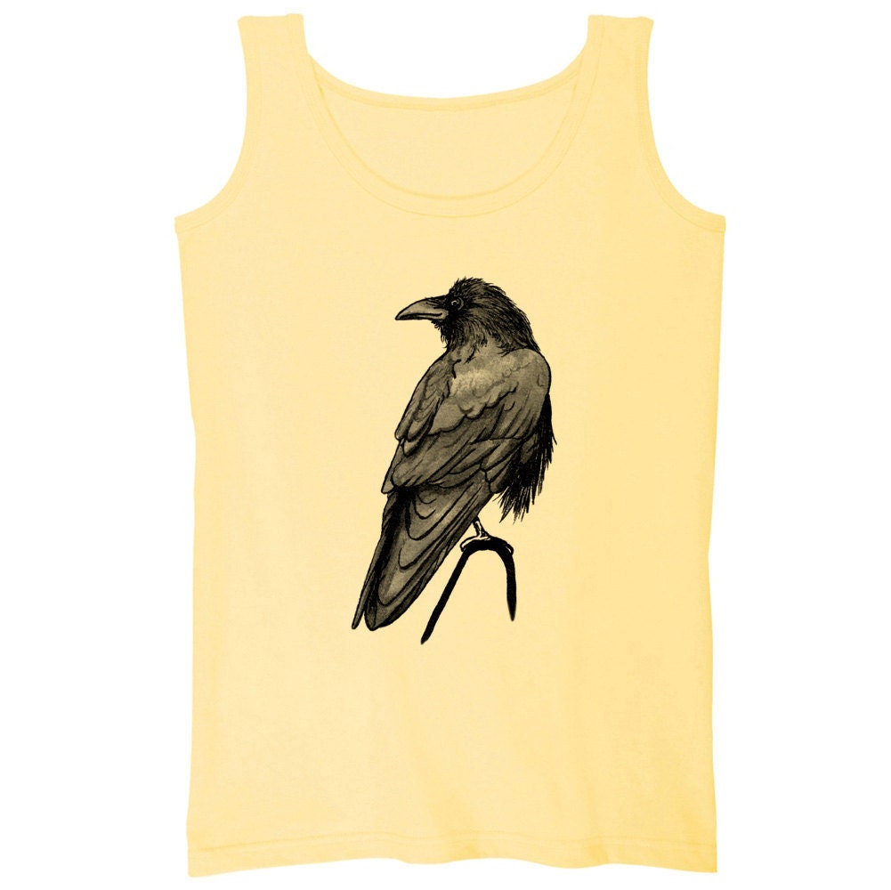 Single Raven Crow Art Women's Tank Top Straight Cut Loose Fit Small - XL