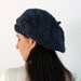 Tam - Dark Denim Blue - Handknitted in Blend Wool