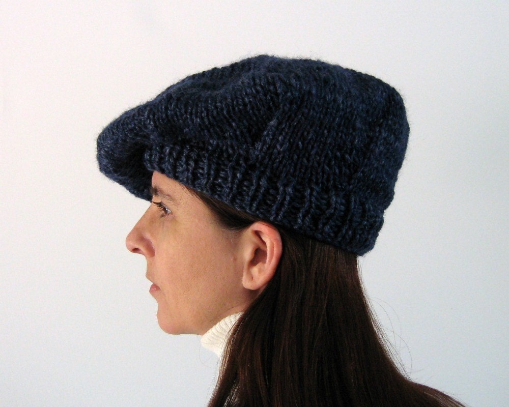 Tam - Dark Denim Blue - Handknitted in Blend Wool