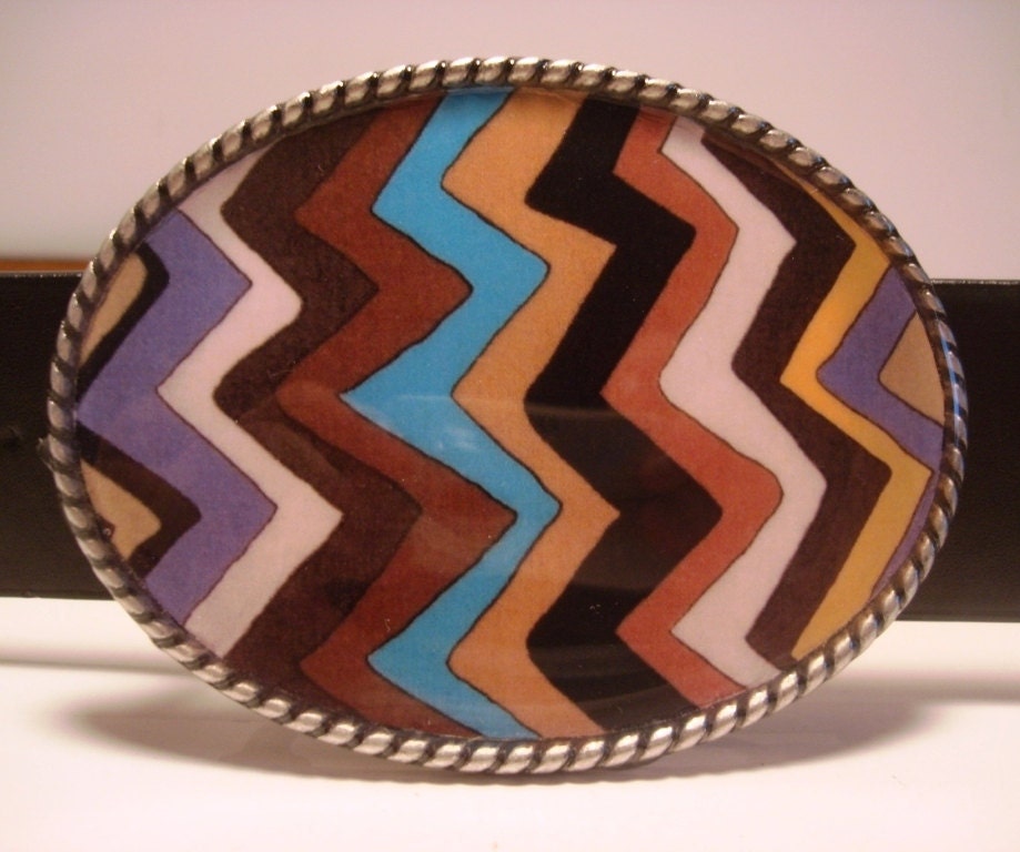 Zow Belt Buckle - Oval Wearable Art