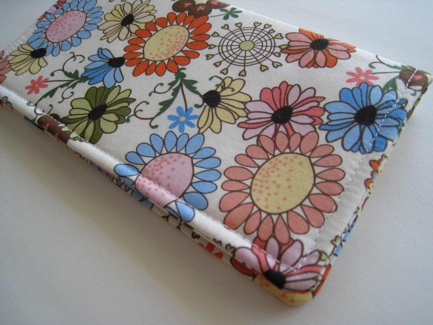 Retro Flowers on Checkbook Wallet