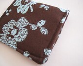Chocolate and Baby Blue Gift Card Holder / Business and Credit Card Holder