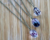 Orla - Rainbow Fluorite and Antique Brass Necklace