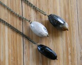 New Orleans - Black Agate and Antique Brass Necklace