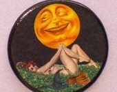 Vintage FULL MOON Skyclad (Nude)  Witch Talisman Amulet Wicca