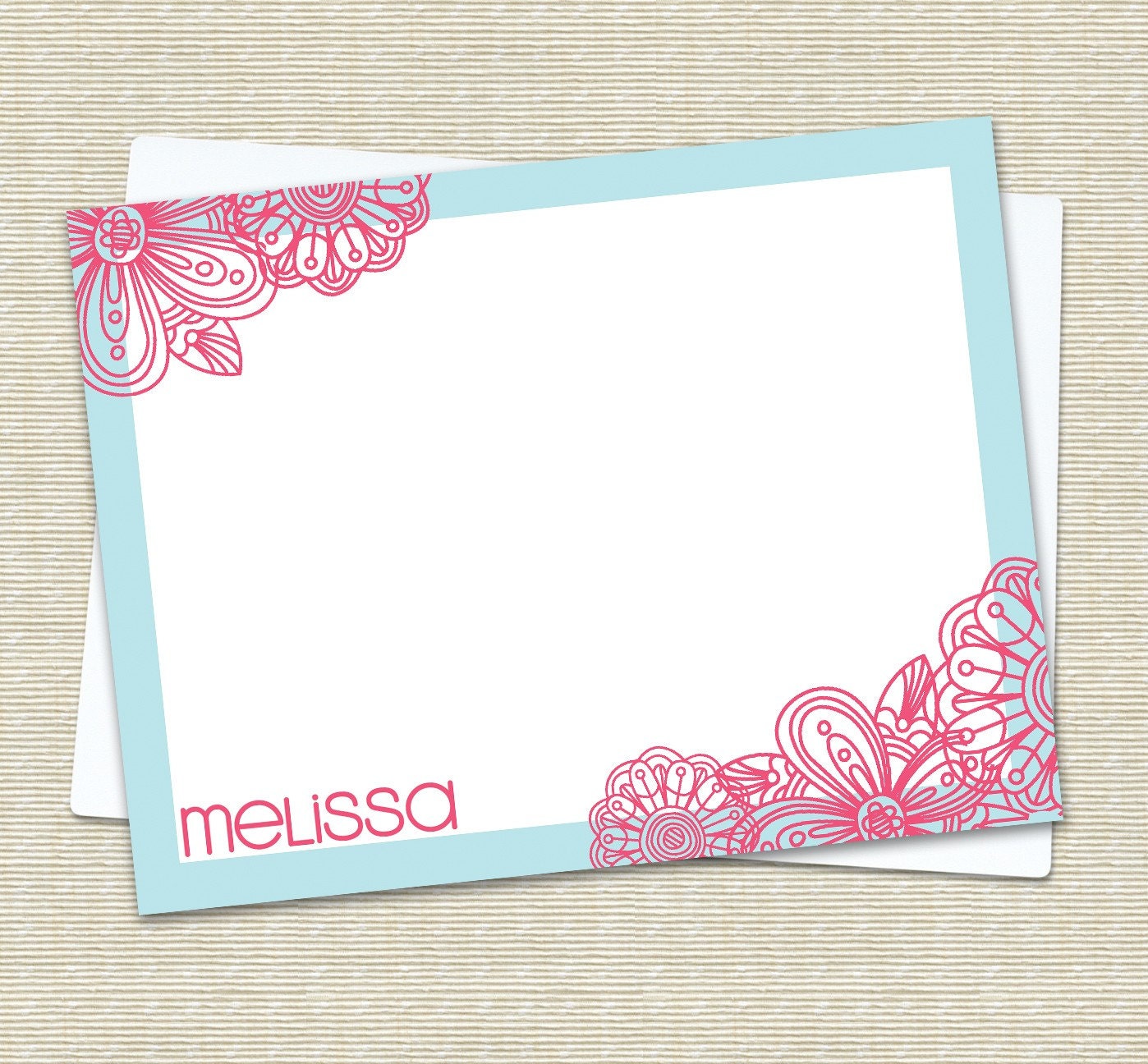 12 Blossom Flat Notecards - Personalized