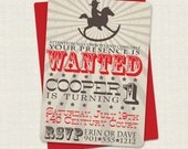 Cowboy Rocking Horse First Birthday Invitation Il_170x135