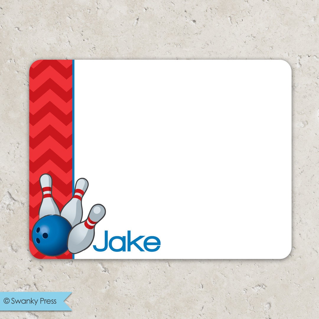 Bowling Flat Notecards - Thank you notes - Chevron Il_170x135
