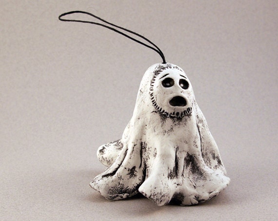 Ghost Ornament, Halloween Ghost, White Ghost Ornament