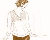Tunic original ink fashion illustration