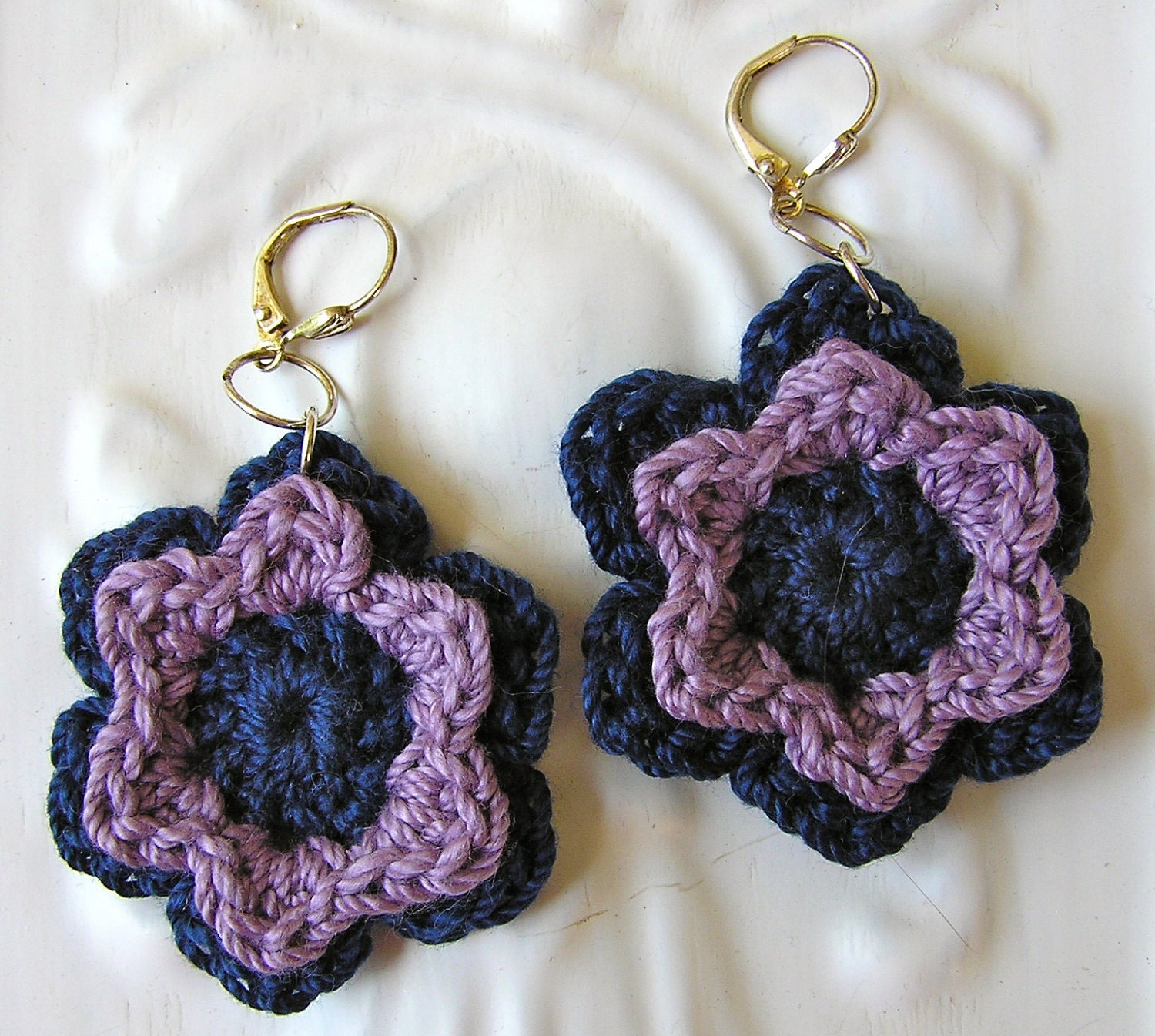 Crocheted Earrings - Midnight in the Garden of Good and Evil Earrings