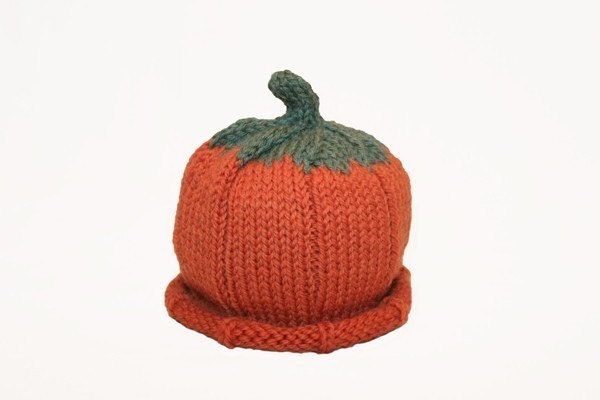 Pumpkin Hat -  0-3 months - Autumn - Harvest - Fall - In Stock - Ready to Ship - Cute Photo Prop or Everyday Use