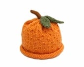 Valencia Orange Baby Hat - 0 - 3 Months - Wool  - In Stock - Ready to Ship