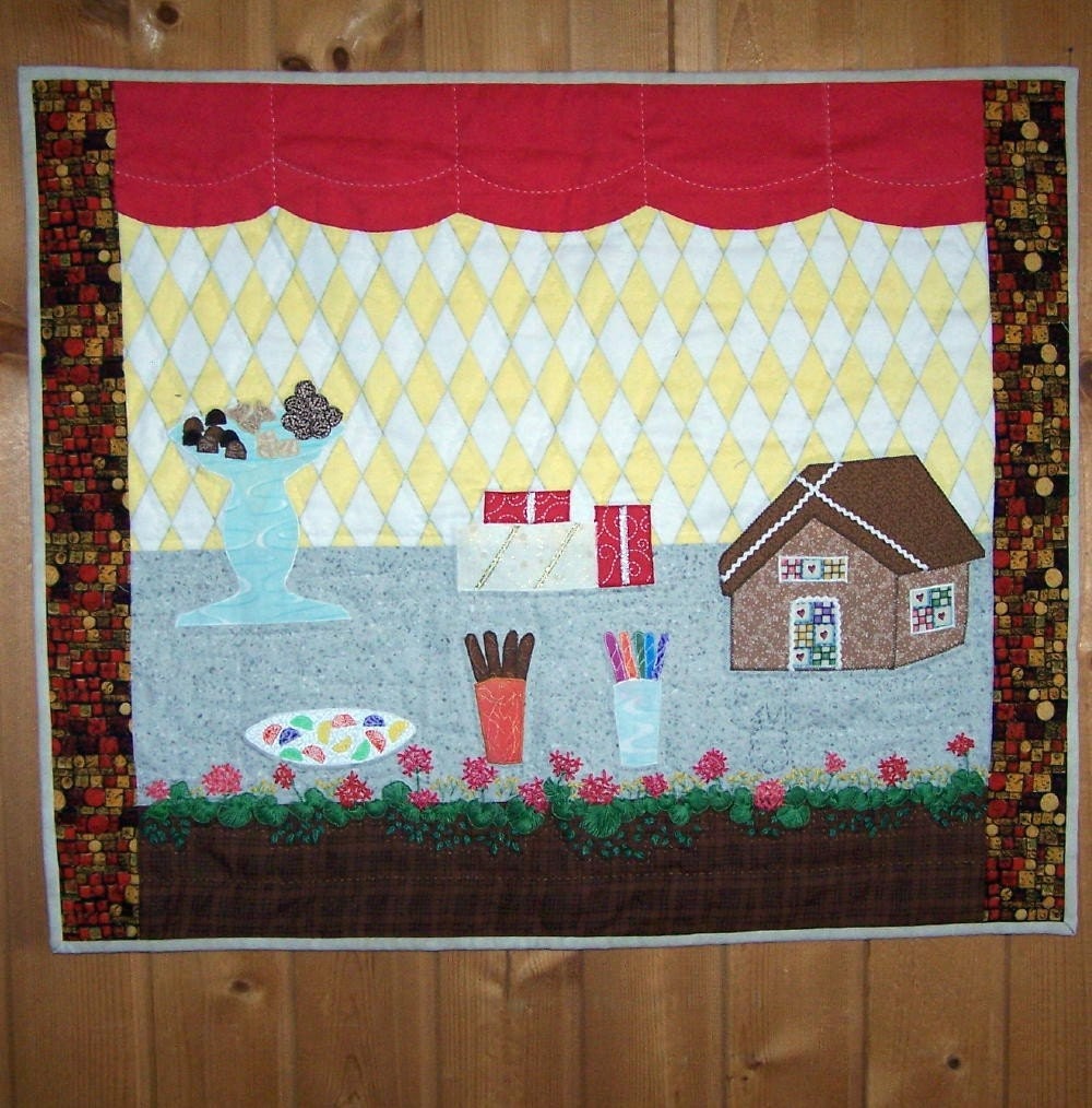 The Chocolate Shop quilted wall hanging