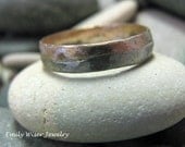 Distressed Wedding Ring. Palladium, 14K Rose Gold. 4mm