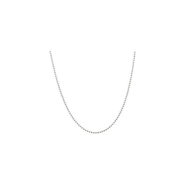 14k White Gold Bead Chain 18 inches