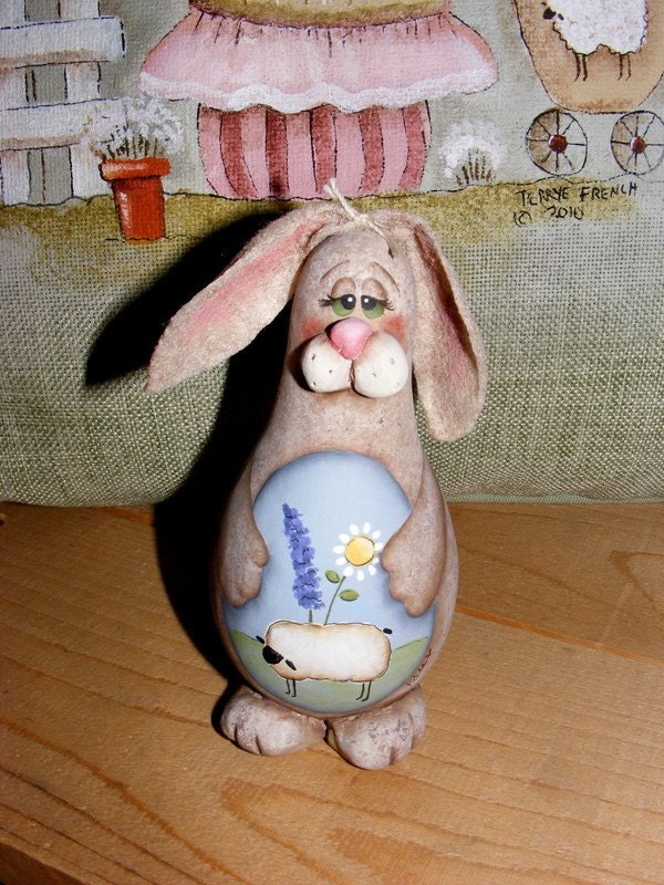 Spring Bunny Gourd - HandPainted