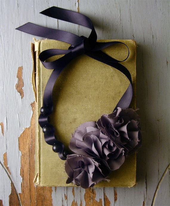 fabric floral necklace- charlotte