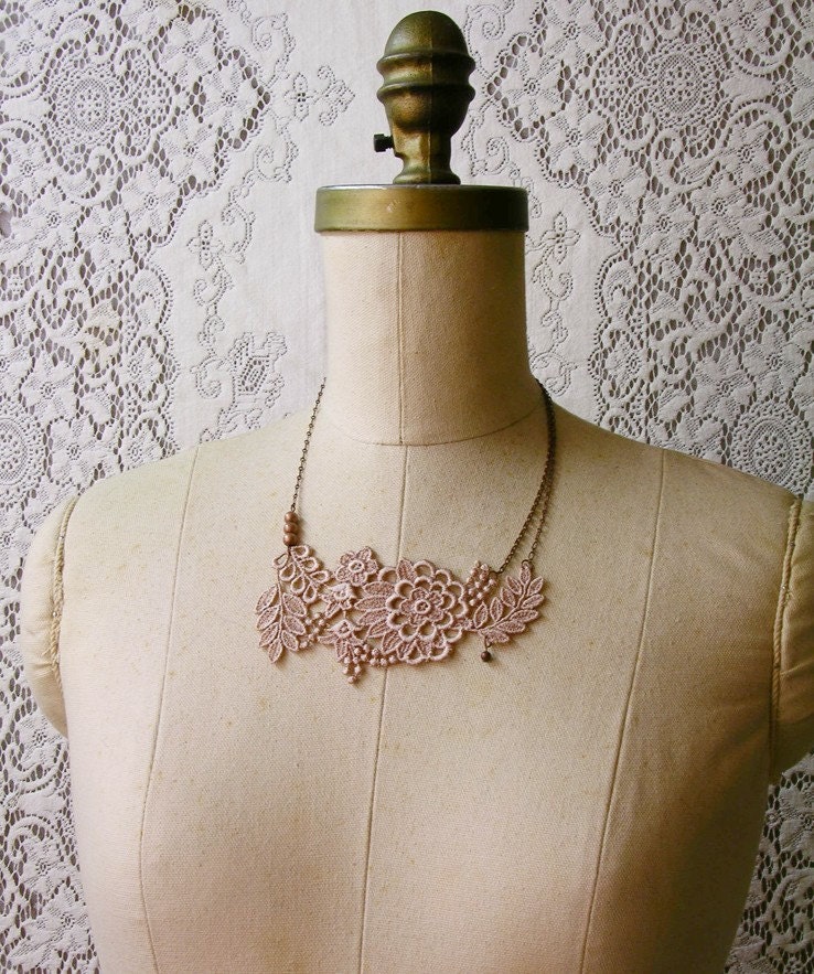 lace necklace -JUSTINE- statement necklace - mothers day -easter