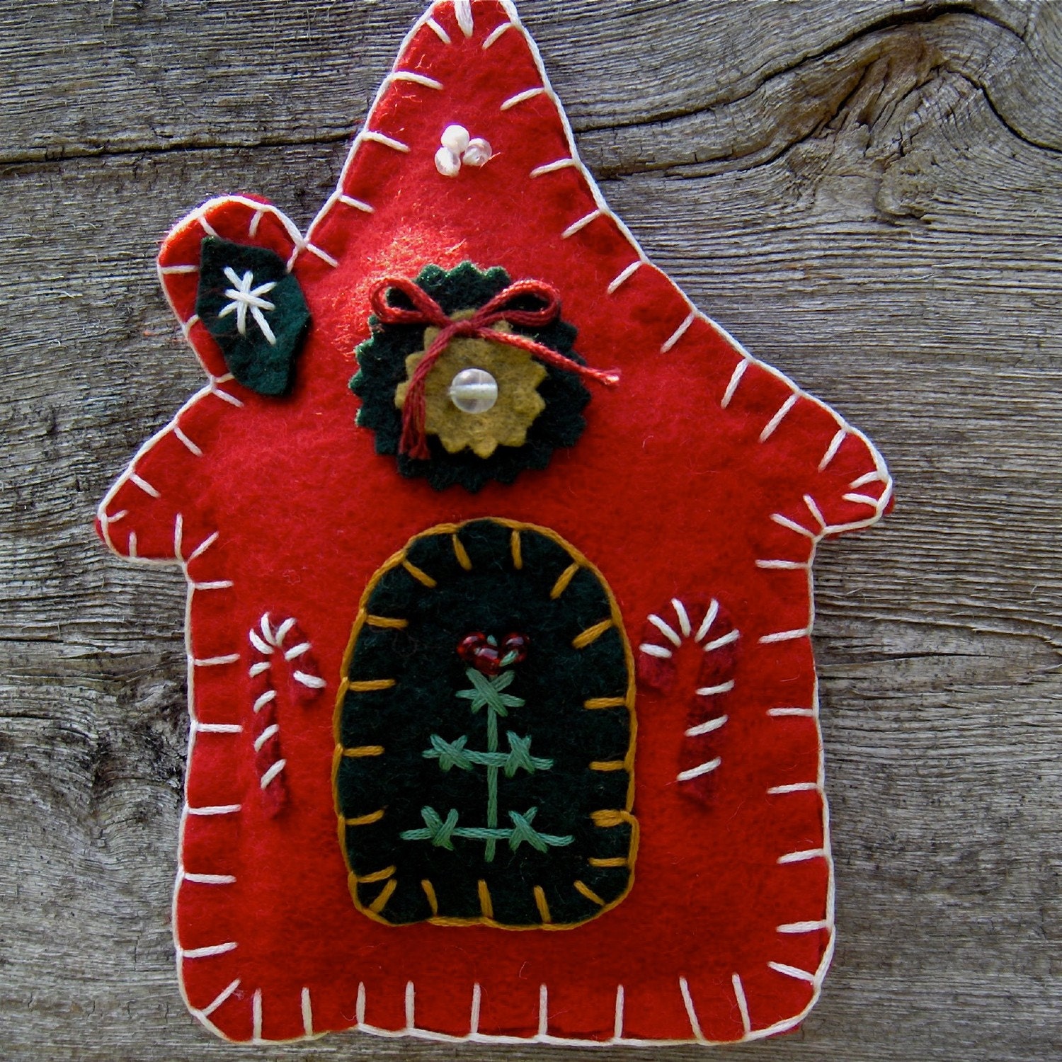 Home Sweet Home Primitive Penny Rug Ornament