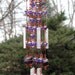 Blue Goldstone Windchime / Wind Chime with Recycled Aluminum and Copper Wrapped Blue Glass Marble Prisms, Outdoor Garden