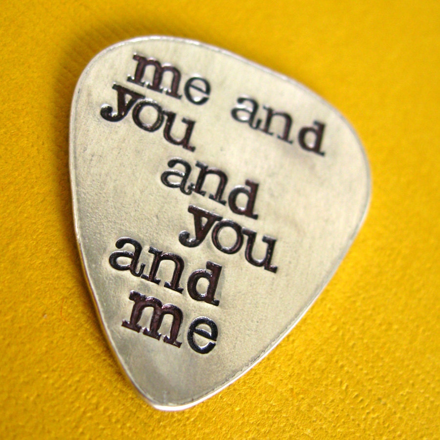 Personalized Guitar Pick in aluminum - custom stamped