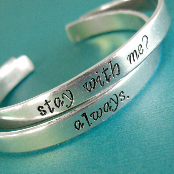 Hunger Games Bracelets - Katniss and Peeta - Set of 2: Stay with me - Always
