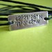 Latitude and Longitude bracelet -customized- aluminum & cotton cord- tied on
