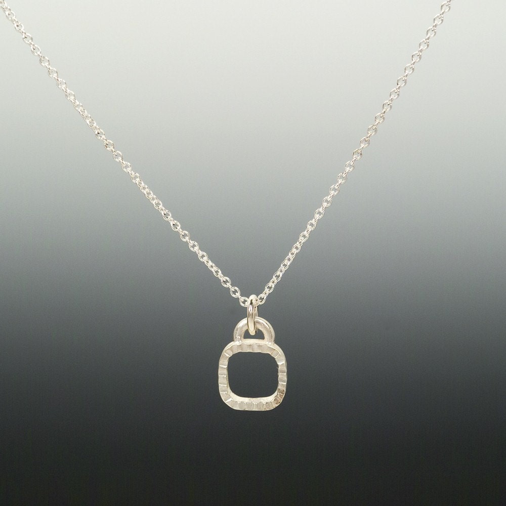 tiny square pendant