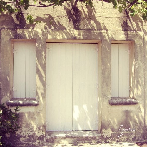 French Country photography - wall art home decor - dreamy morning light grapevines white beige tan natural rustic - 8x8 Provence Morning
