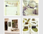 Photography Set  SALE -  Crème  -  Home decor photography olive green art for kitchen ivory blanche vanilla white decor  5x5 Set of 4 Photos