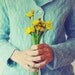 Art Photography - Dandelion flower bouquet whimsical art print aqua teal gold yellow decor friendship photography love 8x8