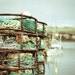 Nautical photography - fishing boat harbor crab pots ropes aqua green decor for him photograph 8x10 - Boat yard