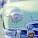 Vintage car photograph, Mint green, photograph, Mad Men, chrome, amber yellow light periwinkle blue mid century photography 8x8