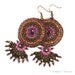 Pink Brown Orange Round Colorful Earrings with Crystal