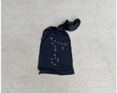 Pisces Rising - unisex scarf - jersey scarf - pisces constellation on lightweight heather black jersey - zodiac gift - spring fashion