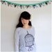 SALE - One That Got Away - spring fashion - womens pullover - MEDIUM - birdcage print on Alternative Apparel eco oatmeal