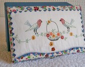 Jewelry Box Vintage Fabric OOAK