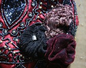 garnet satin beaded flapper purse