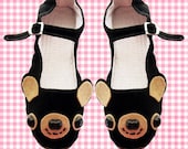 Black Bear Mary Jane Shoes - Size 9