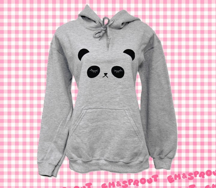 Panda Hoodie - Sleepy Panda Bear Hooded Sweatshirt - Unisex - (Available in S, M, L, XL)