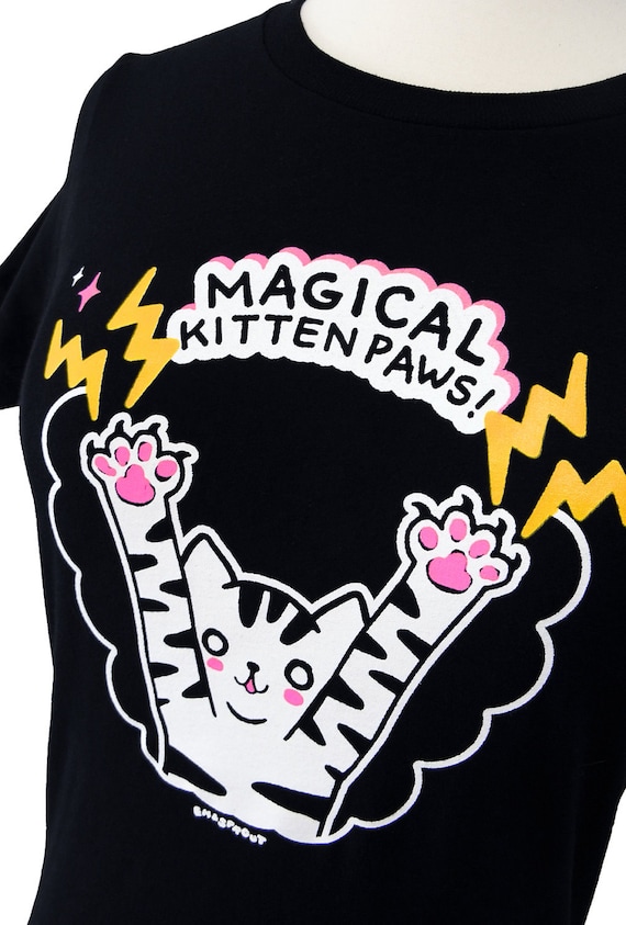 Kitten Shirt - Magical Kitten Paws Ladies T-shirt - (Available in sizes S, M, L, XL)