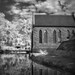 black and white Richmond VA  infrared photograph "The Pump House" -  8x10 print