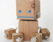 Block Bot a robot made from reclaimed wood