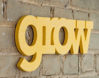SALE: Nursery grow handmade wood sign - wall decoration for vintage or modern decor
