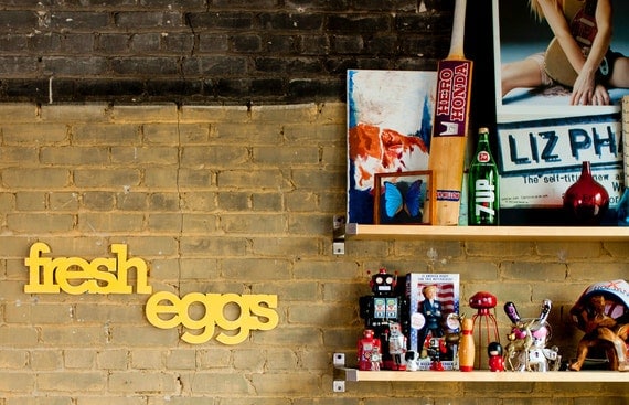 fresh eggs handmade wood sign - wall decoration for vintage or modern kitchen or farmhouse decor