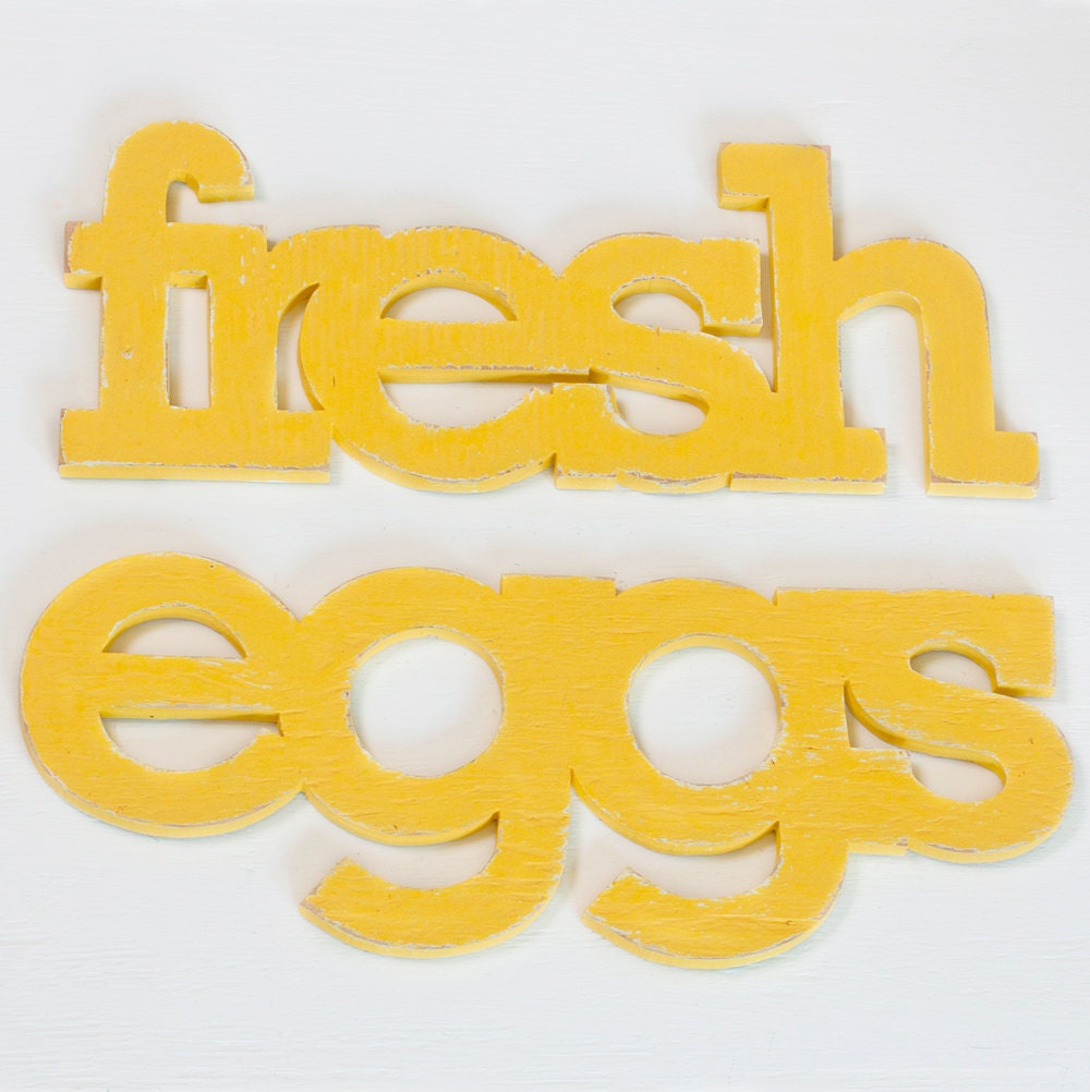 fresh eggs handmade wood sign - wall decoration for vintage or modern kitchen or farmhouse decor