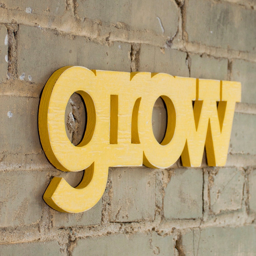 SALE: Nursery grow handmade wood sign - wall decoration for vintage or modern decor